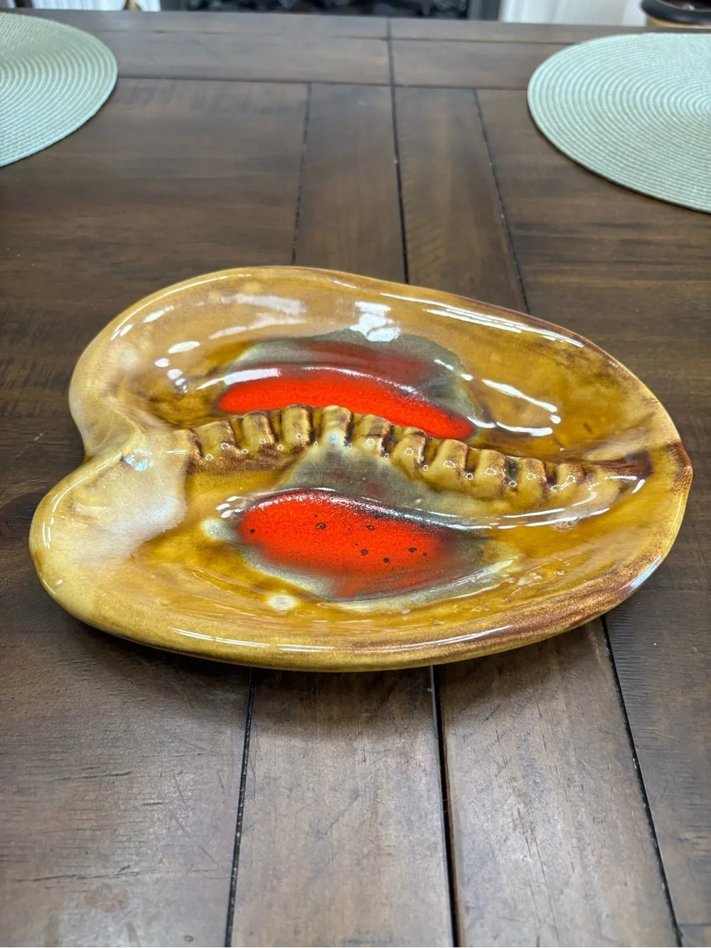Mid century modern vintage California USA ceramic pottery ashtray